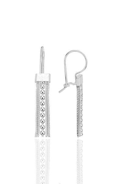 Söğütlü Silver Gümüş 3 sıra toplu midyat hasırı küpe SGTL12802GUMUS