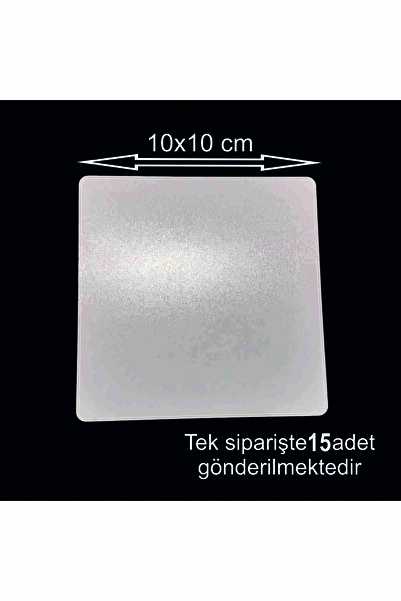 ASUDE HEDİYELİK 15 Adet 10x10 Cm Kare Beyaz Ahşap Mdf Pasta Altlığı Subla