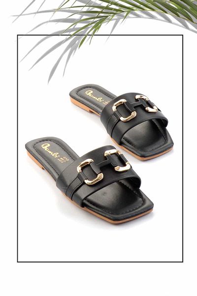 Bambi Women's Black Slippers - K04360001509