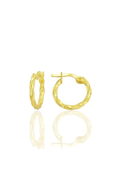 Söğütlü Silver Gümüş altın yaldızlı 15 mm Şarnel Burgu Halka SGTL12785GOLD