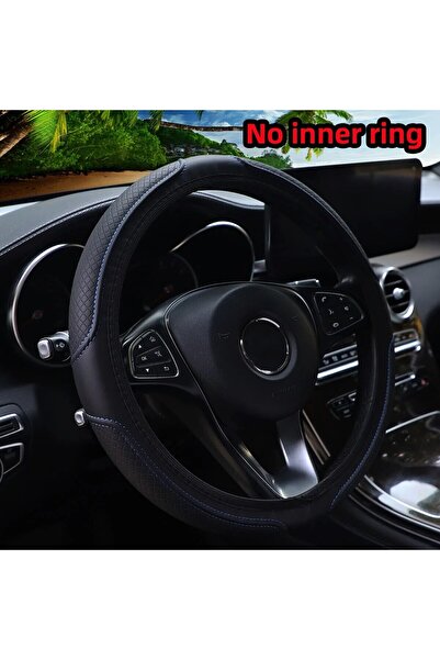 Choice غطاء عجلة قيادة سيارة بدون حلقة داخلية من الجلد الصناعي باللون الأسود ...