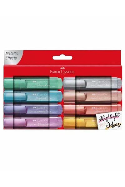Faber Castell Faber 8-Piece Metallic Color Highlighter Set - 154689
