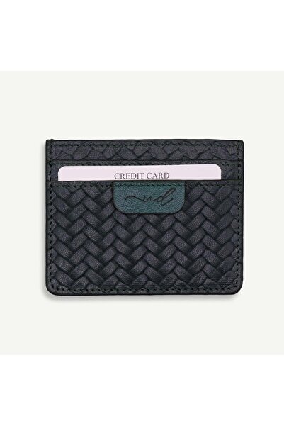 Uderra Leather Uderra Uderra Green Knitted Printed Genuine Leather Card Holder-Sk011