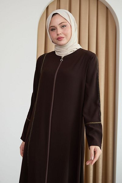 InStyle Bitter Brown Ferace with Colorful Stripes