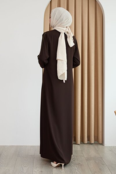 InStyle Bitter Brown Ferace with Colorful Stripes