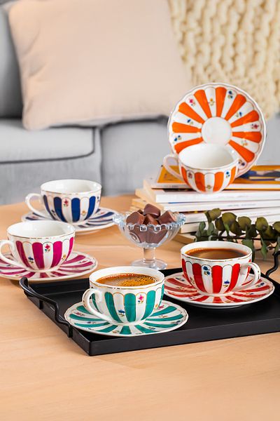 Perotti 16858 Balat 6-Person 12-Piece Porcelain Coffee Cup Set