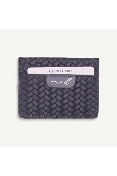Uderra Leather Uderra Gray Knitted Printed Genuine Leather Card Holder-Sk003