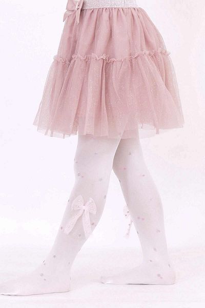 Daymod Children's Pantyhose White Set Dot Accessory&Buckle