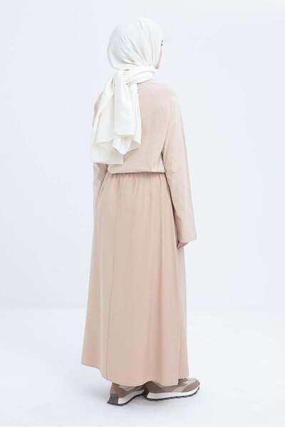 ALLDAY Beige-Waist Gathered Bell Skirt