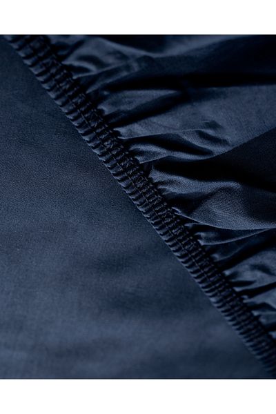 Madame Coco Manon Double 100% Cotton Ranforce Fitted Sheet Set - Navy Blue