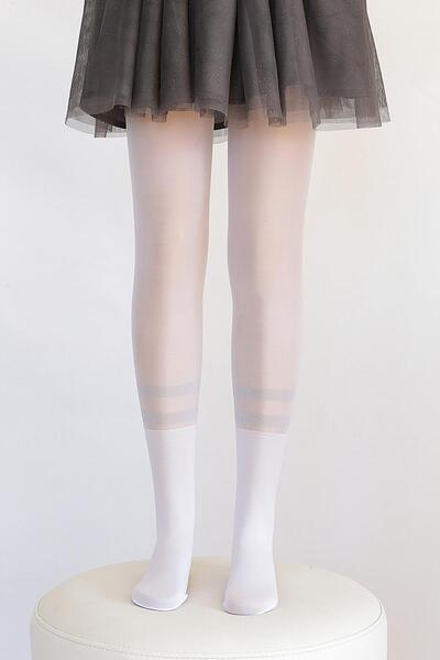 Daymod Diana Simli Çocuk Külotlu Çorap Beyaz