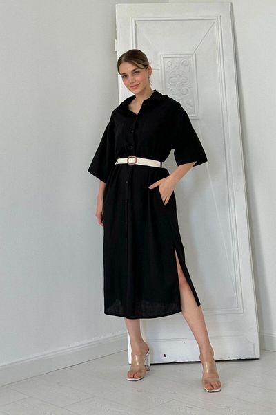 modaserdem Black Belted Dress
