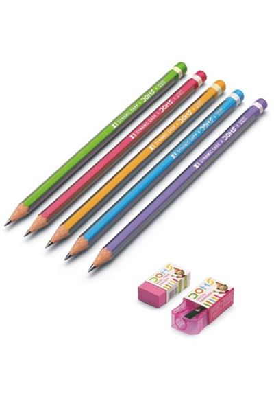 Bigpoint Doms Z1 Pencil Set - 12 Pcs Pencils, Eraser and Pencil Sharpener