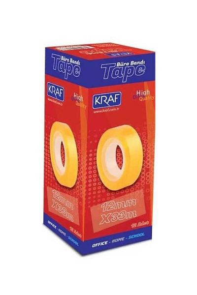 KRAF 12mm X 33m Selobant Office Tape Box of 12