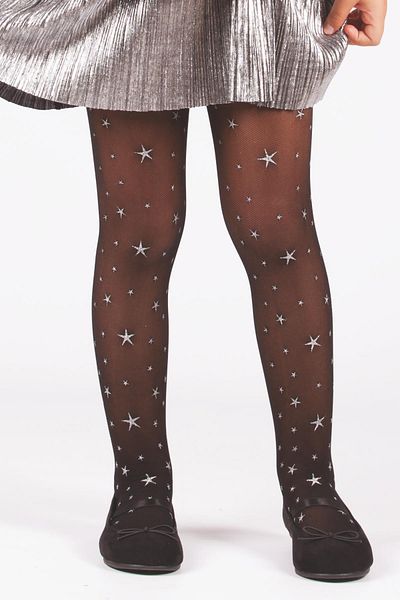 Daymod Star Glitter Children's Pantyhose Black