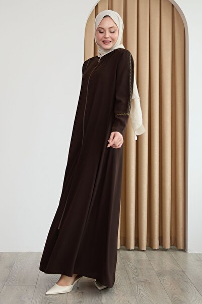 InStyle Bitter Brown Ferace with Colorful Stripes