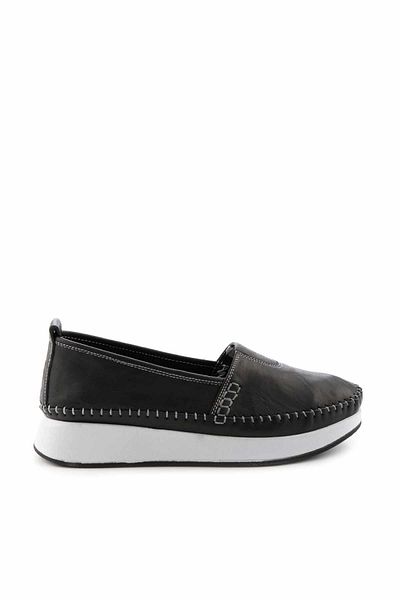 Bambi Schwarze Damen-Freizeitschuhe aus echtem Leder K 01908008503