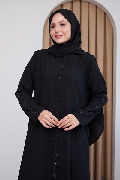 InStyle Μαύρος Φεράκας με Σπιράλ Πέτρα