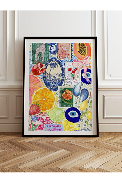 HOMEPACK Tekli Ahşap Çerçeveli Tablo Tek Parça Poster Tablo TK/1030