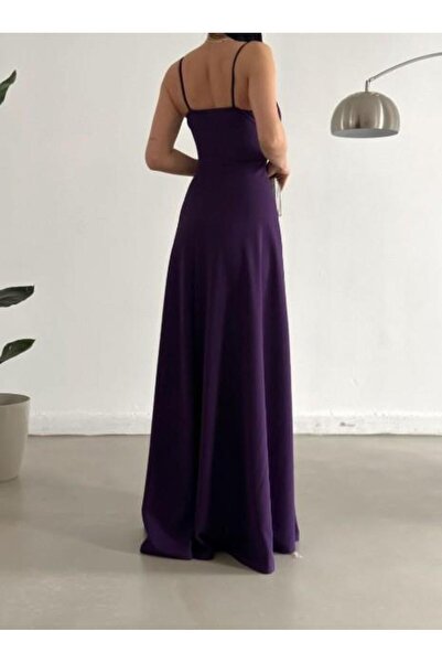 Emirela Dvouřadý límeček s rozparkem Detailní krepové svatební šaty na svatbu a promoce 582664