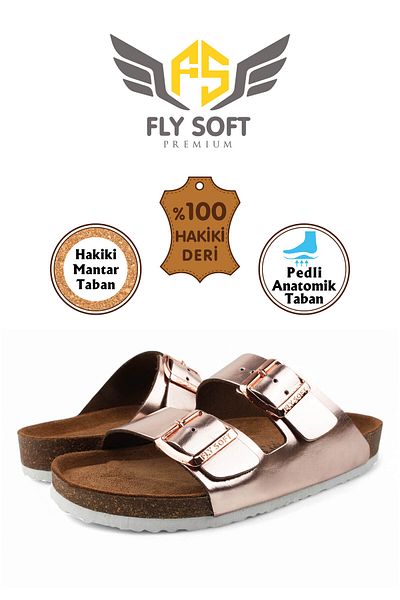 FLY SOFT Milano Leather Women's Slippers - Rose Color