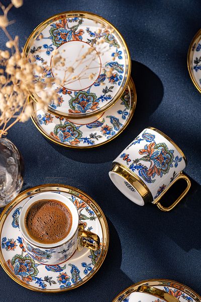 İSTANBUL PORSELEN Istanbul Porcelain Kandilli Coffee Cup Set for 6 People