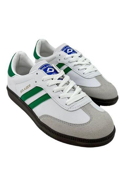 SOLAZER Pantofi de damă alb verde - pantofi sport casual 031