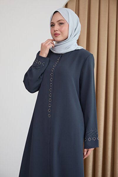 InStyle Papatya Taşlı Antrasit Ferace