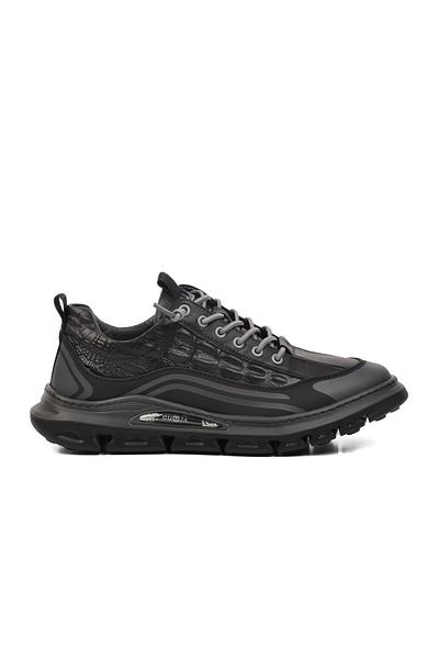 Guja 24Y590 Black Genuine Leather Men's Sneakers