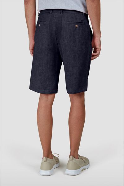 PAUL&SHARK Men's Regular Fit 100% Linen Normal Waist Navy Blue Shorts 25414042 -104