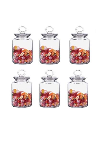Paşabahçe Kitchen Jar 6 Pieces 98671 Glass Lid with Gasket 1085 Cc