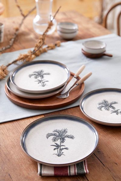 Kütahya Porselen Palmiye 4 Piece 21 cm Cake Plate 80794