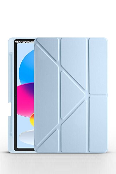 TEKNETSTORE Ipad (A16) 11. Nesil 2025 11 ınç Kılıf Kalem Bölmeli Trifolding Standlı Uyku Modlu Silikon Kapak