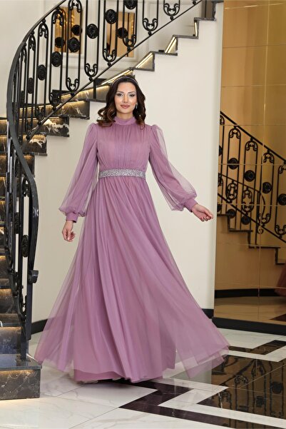 SUBU TASARIM Lilac Tbsfvm206 Alya Evening Dress