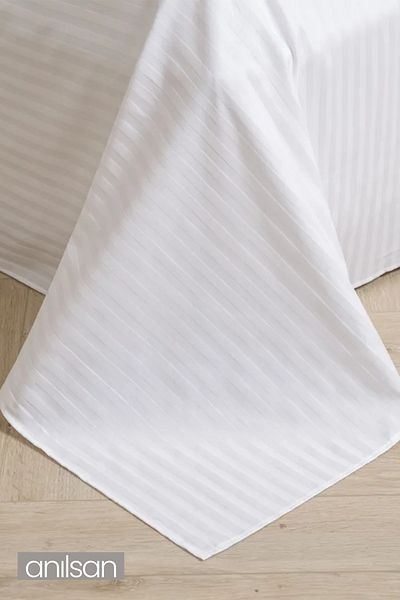 Anılsan 83 String Striped Satin Bedsheet - Single and Double, Home and Hotel Bedsheet, Simple and Elegant