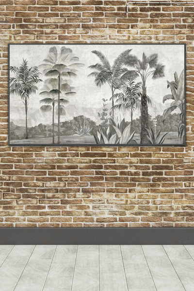 poster marketi Tropikal Bitkiler ve Palmiyelerle Dekoratif Kendinden Yapışkan...