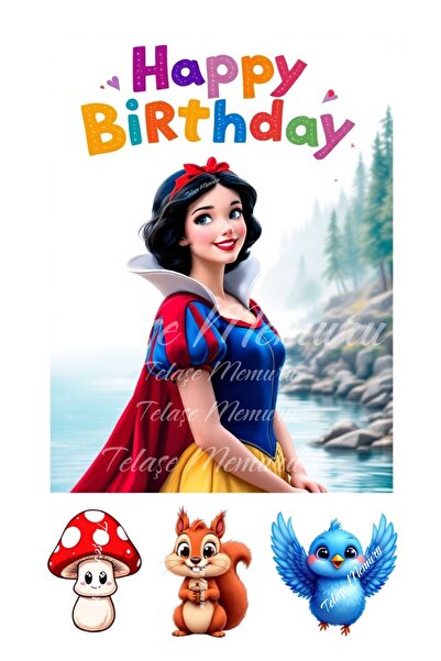 telaşe memuru Snow White Cake Topper - Cake Picture and Print - Snow White Bi...