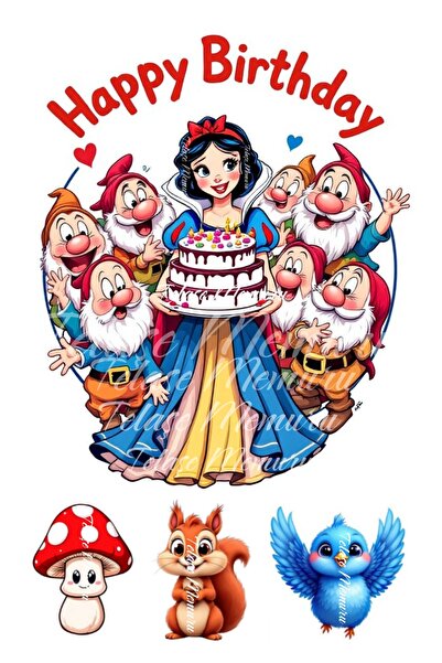 telaşe memuru زينة كعكة سنو وايت - صورة كعكة وطباعة - ورق عيد ميلاد سنو وايت ...