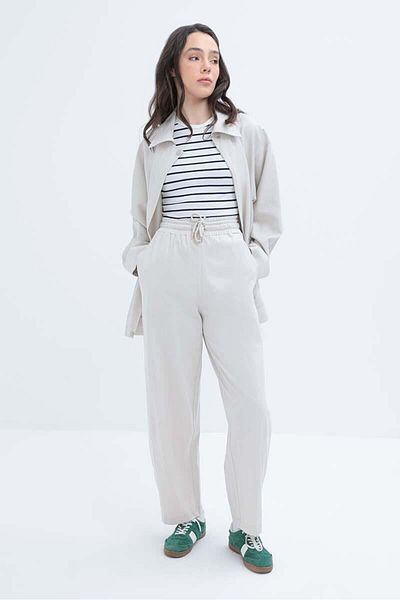 ALLDAY Stone-Waisted Elastic Slouchy Trousers