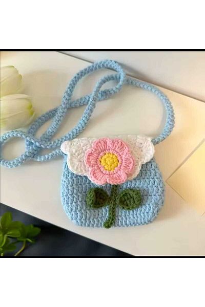 Kadın Girişimciler Atölyesi Papatya Model Handmade 100% Cotton Magnetic Children's Bag