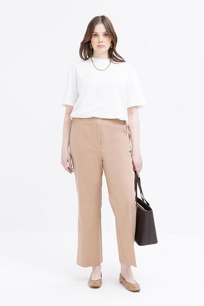 ALLDAY Mink-Waist Elastic Large Size Trousers