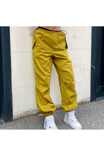 KOTOLOG Unisex Urban Baggy Parachute Pant - I Wide Leg, Relaxed Fit, Adjustable Cotton Fabric
