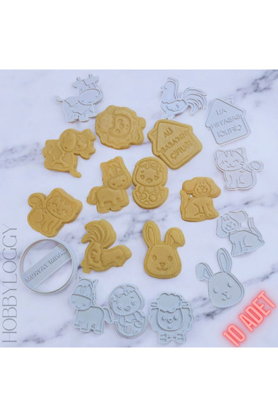 FORECASTE مجموعة قوالب بسكويت علي بابا مكونة من 10 قوالب بسكويت، قوالب بسكويت على شكل حيوانات، تنمية الأطفال