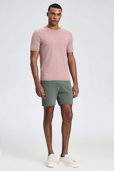 Hemington Crew Neck Dusty Rose Giza Cotton Knitwear T-Shirt