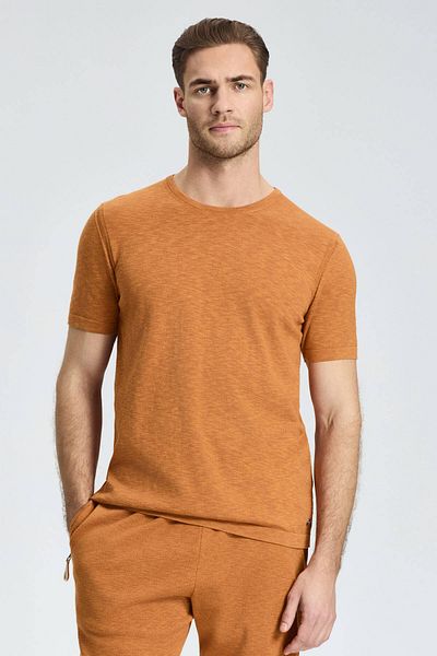Hemington Crew Neck Pure Cotton Orange T-Shirt