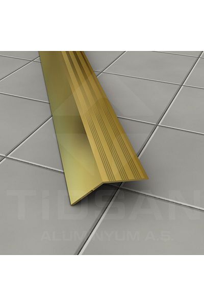 Şahin Aluminum Door Threshold Level Profile Jeans Difference Height Profile Door Threshold Lid Cover Yellow Color 90 Cm