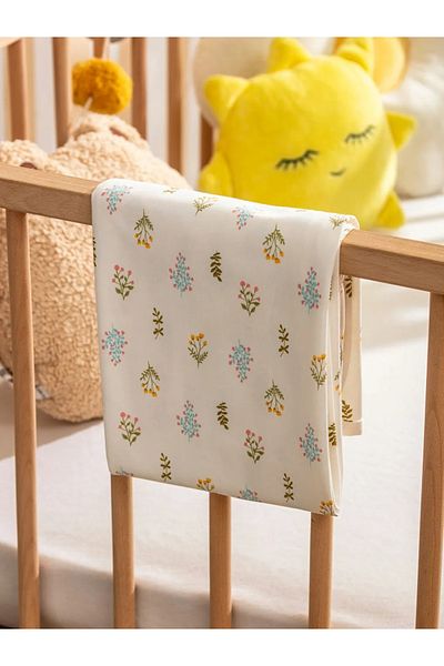 LC Waikiki Lcw Baby Ecru Printed Baby Girl Blanket 90X100 cm