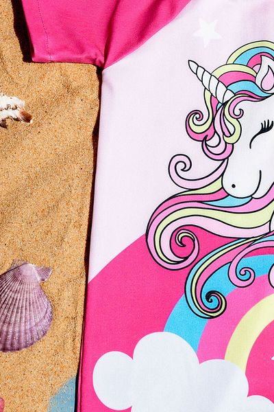 Beniizle Printed Boned Girl's Swimming Swimsuit