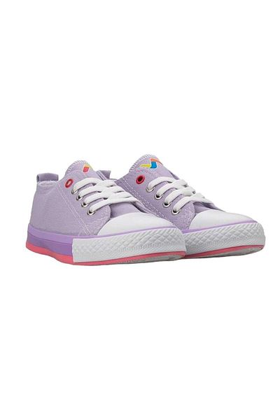 Liger Boys' and Girls' Linen Sneakers - Lilac, Lace-up, Short Convers Model