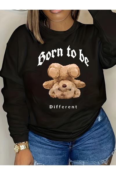 Lider Leather Tricou cu imprimeu și guler în formă de O - Amestec de bumbac ș...